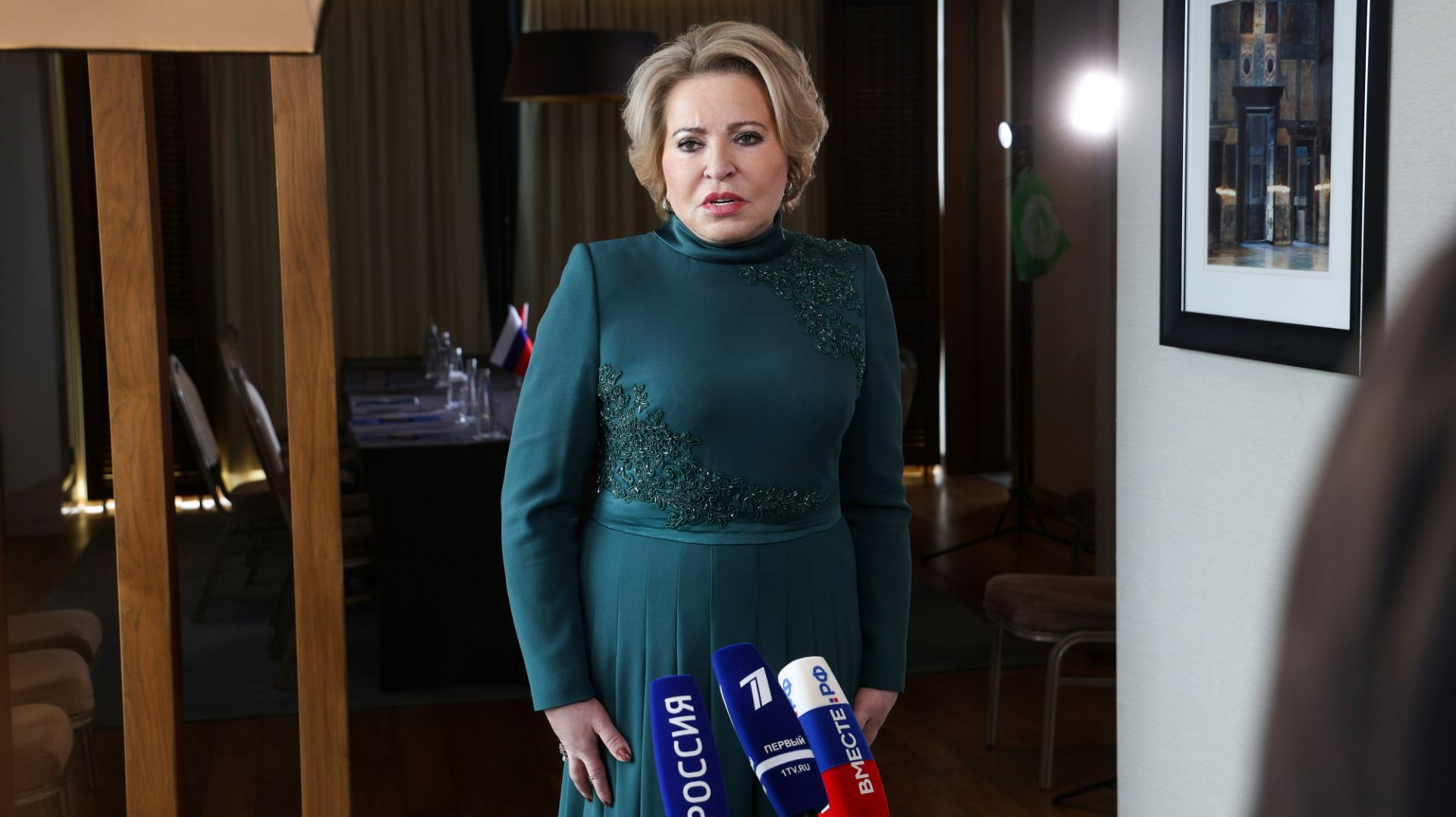 Пресс-подход Председателя Совета Федерации по итогам встречи с Президентом Турции