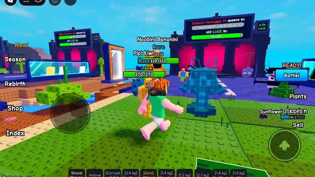 Я играю в Plants Vs Brainrots в роблоксе!!!