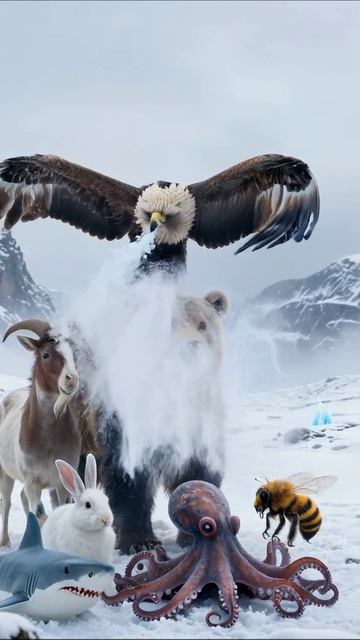 Зимнее царство животных: приключения в сказочном мире #животные #приключения #природа
