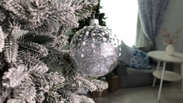 Елочный шар СОЗВУЧИЕ серебряный, 85 мм, С1706-сер