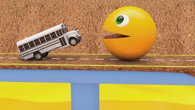 Изучаем цвета с волшебной водной горки с машинками и Пакманом цвета формы песочные игры для детей