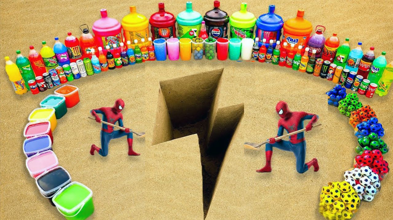 Мультики для детей. Делаем огромную молнию на песке и заливаем газировкой. Мультики малышам