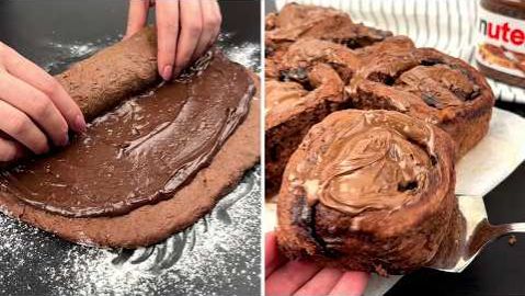 🍮 ШОКОЛАДНЫЙ ВЗРЫВ! Тёплые шоколадные булочки с заварным кремом и нутеллой 🍫 Easy Chocolate Buns