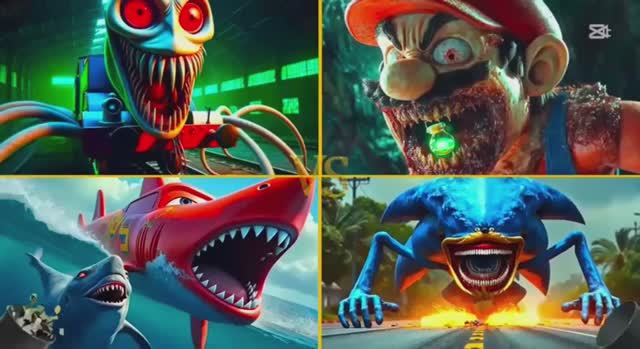 ПАРОВОЗИК ТОМАС МОНСТР и МАРИО 🆚 МАКВИН АКУЛА и СОНИК эпический МУЛЬТИК