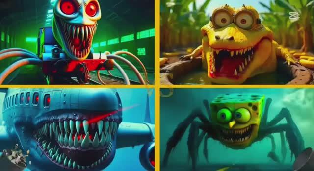 ПАРОВОЗИК ТОМАС МОНСТР и ГУБКА БОБ 🆚 Кроко-МИНЬОНЫ эпический МУЛЬТИК