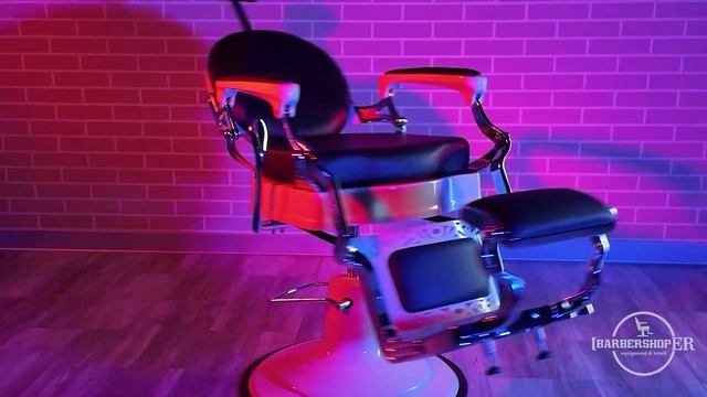 Барбер кресло Vintage 001 (White) Black (от Barbershoper.ru)