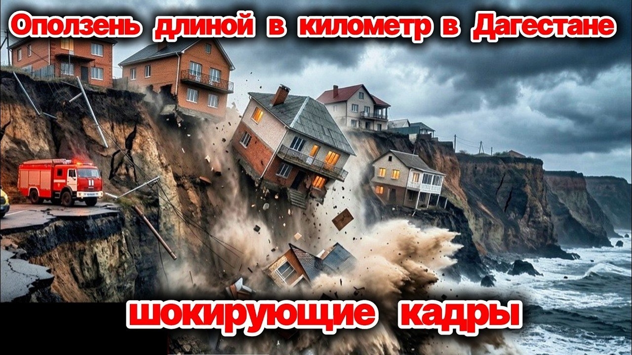 Оползень длиной в километр сошел в Дагестане. Республика буквально в руинах. Последние кадры