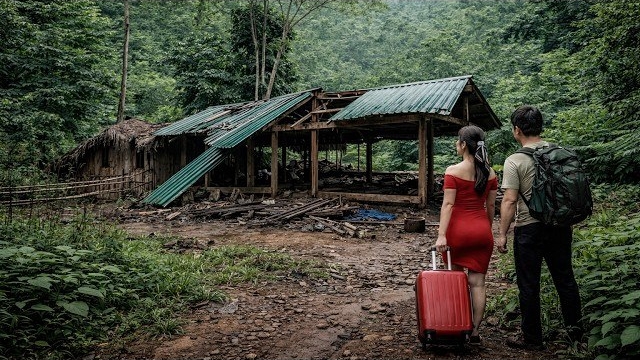 Супруги строят уютный деревянный домик с нуля. Друзья им помогают. Бушкрафт