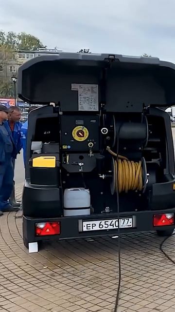 Очистка гранитного камня от солей! Мобильный HDS трейлер + насадка Orbimaster