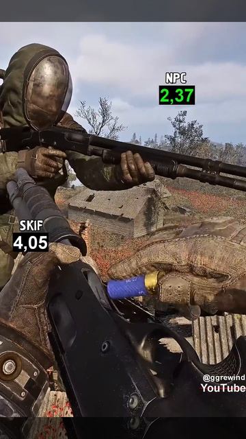 СТАЛКЕР 2 - Скиф Vs НПС - Перезарядка дробовика — 8 сек Vs 2 сек