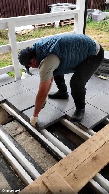 Установка плитки на террасу