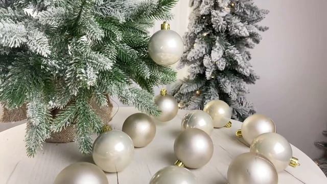 Набор однотонных пластиковых шаров глянцевых и матовых, цвет: перламутровый, 60 мм, 021845