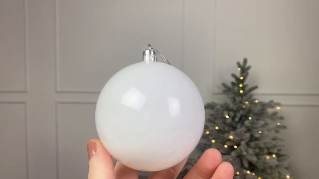 Набор однотонных пластиковых шаров, глянцевые и матовые, белые, 80 мм, упаковка 6 шт., 1000088