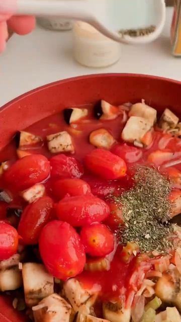 ризотто с баклажанами и томатами. Рецепт в комментариях.