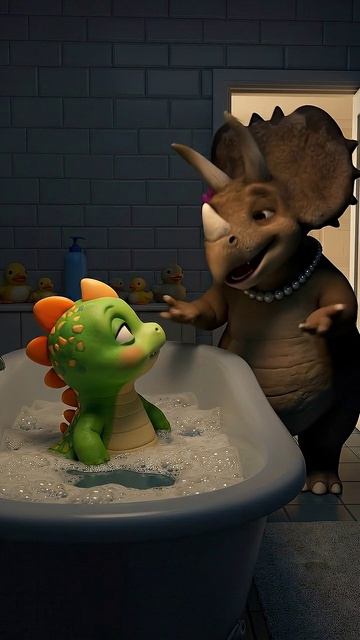 Тоша играется в ванной