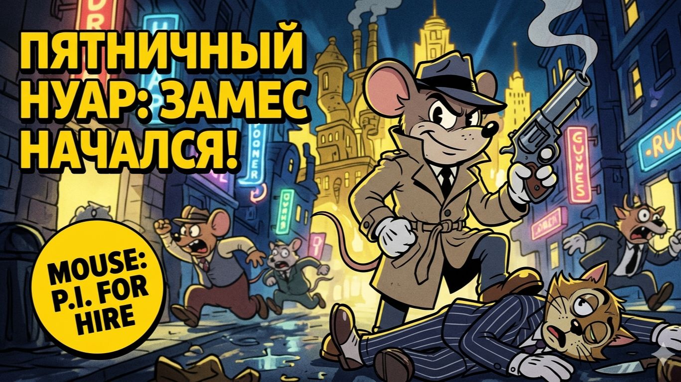 MOUSE: P.I. For Hire — Самый суровый мультик 1930-х 🐭 Пятничный нуар и перестрелки | Стрим