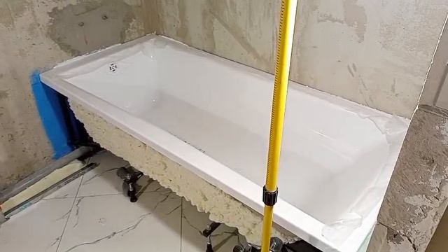 Видео с частично выполненными работами в ванной