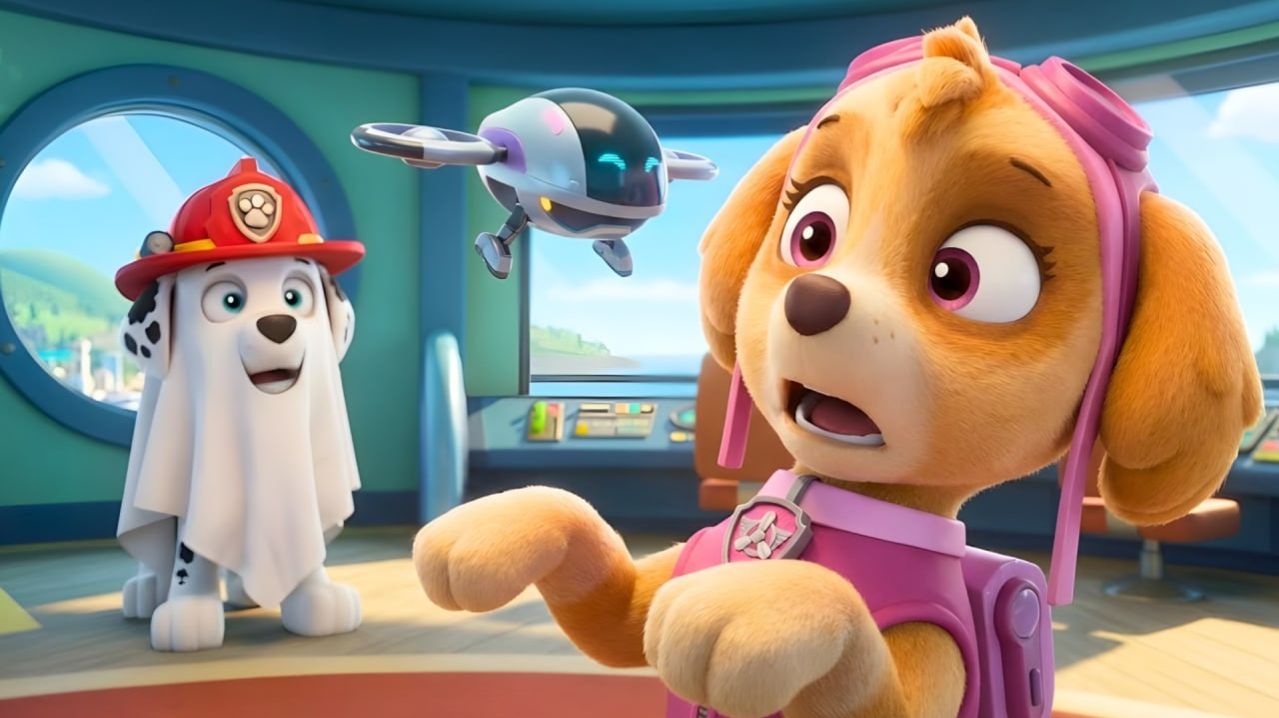 Скай встречает жуткого призрака на Хэллоуин! Забавная история о Щенячьем патруле