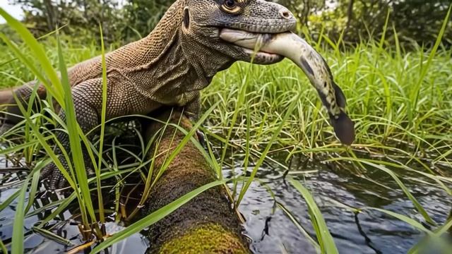 Как комодский дракон борется с насекомыми.