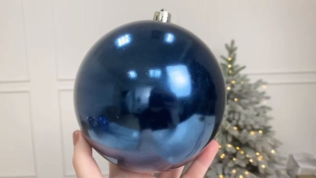 Пластиковый шар глянцевый, цвет: синий бархат, 140 мм, 022372