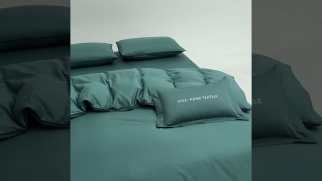 Комплект постельного белья Однотонный Сатин Элитный «Глубокий изумруд»