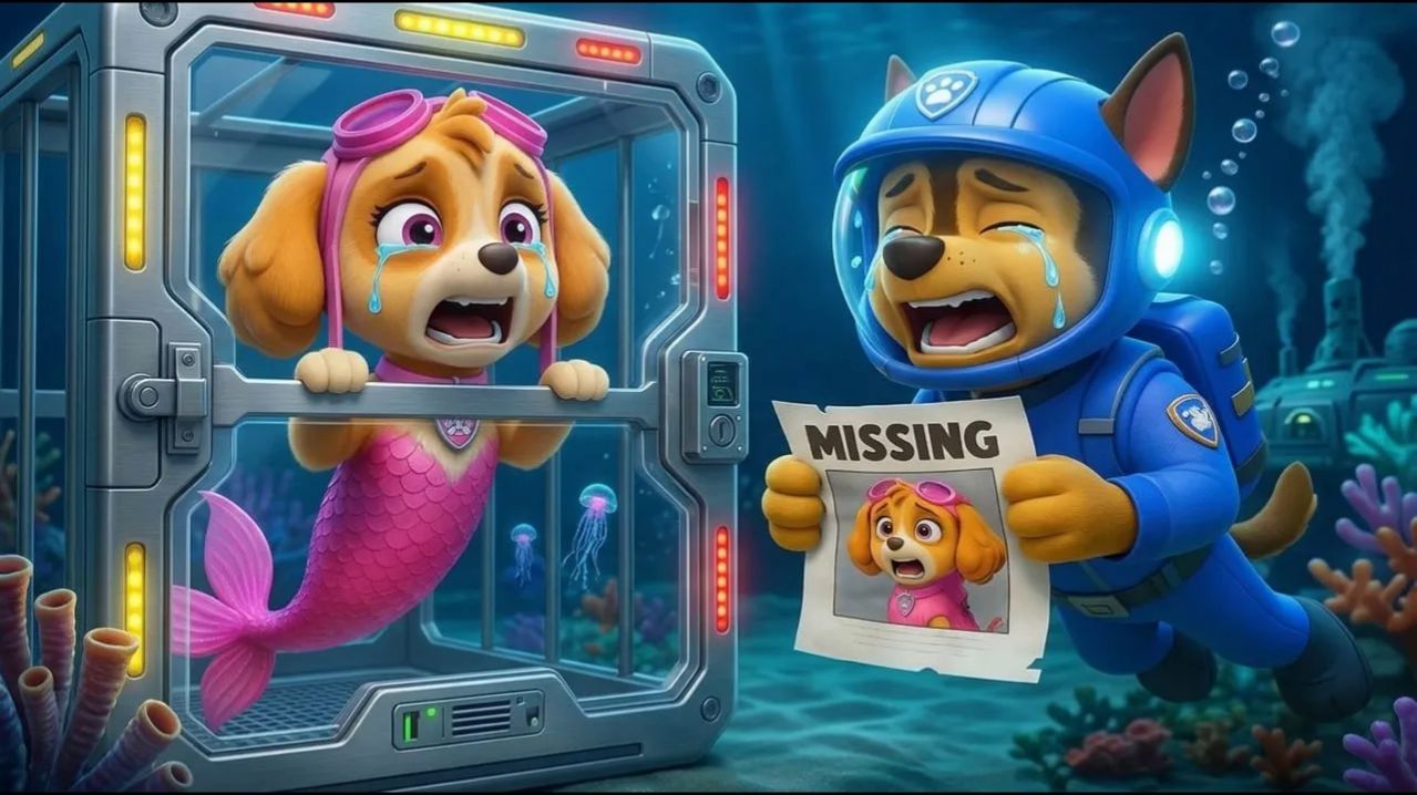 Русалочка Скай в ловушке... Чейз очень по ней скучает!