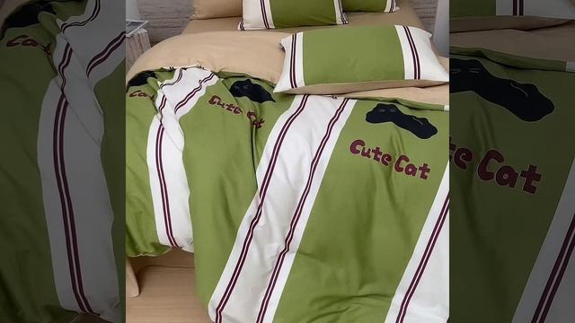 Комплект постельного белья Сатин 100% хлопок «Милый котик»