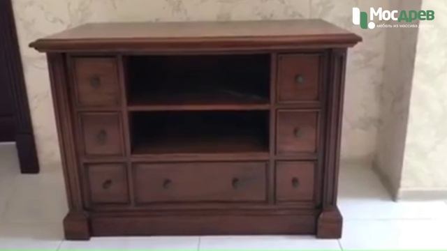 Тумба ТВ с отделением под аппаратуру МИГ608 из дерева от фабрики Satin Furniture (Индонезия)