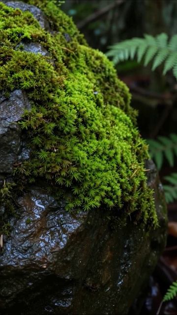 Природа в деталях: Мох на камне #природа #мох #красота