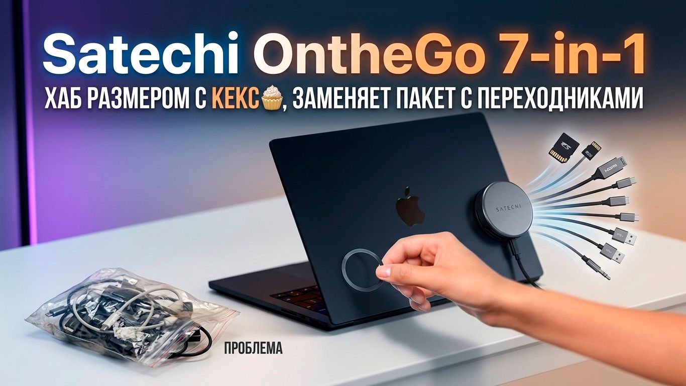 Выбросил пакет с переходниками ради ЭТОГО. Satechi OntheGo 7-in-1