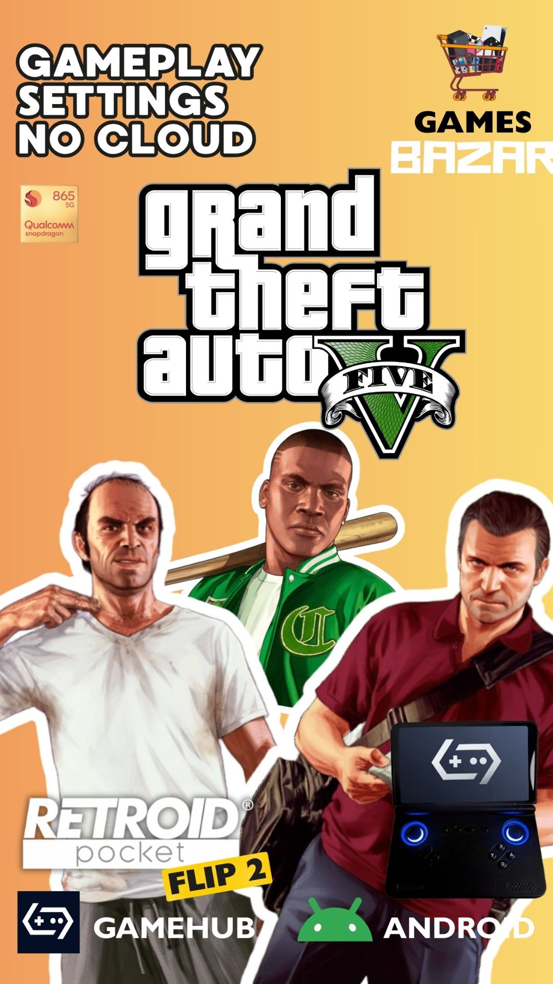 Grand Theft Auto V Retroid Pocket Flip 2  Gameplay  GameHub 5.3.5  #gamehub #games #emulation