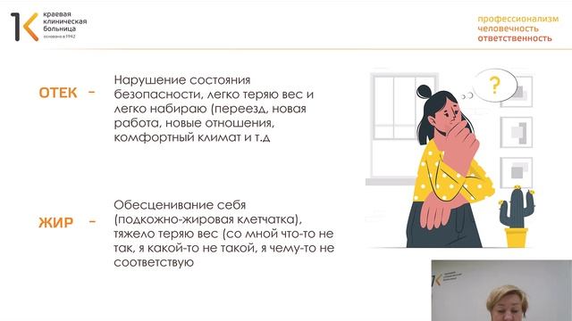 Школа при избыточном весе. Занятие 4. Психологические аспекты