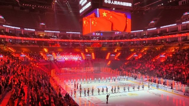 Гимн Китая на СКА арене на матче Шанхайских драконов