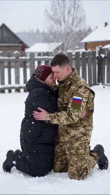 Прощание в холоде: любовь и утрата #втораяМировая #семья #потеря