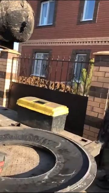 Монтаж 5 куб газгольдера через забор