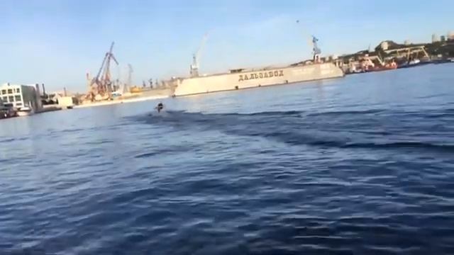 Двухтактный лодочный мотор тест драйв лодочного двигателя M50FES 50 л с в заливе Золотой Рог