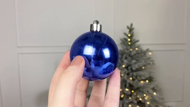 Набор однотонных пластиковых шаров глянцевых, цвет: королевский синий, 60 мм, 906419