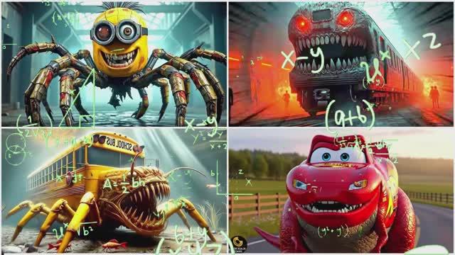 ПАРОВОЗИК ТОМАС И МИНЬОН ПАУК 🆚 МОЛНИЯ МАКВИН ДИНОЗАВР МУЛЬТИК БИТВА