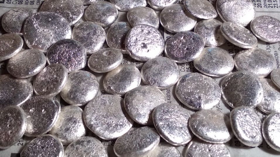 Серебро 999  324гр из контактов Советских реле 16,03,2026