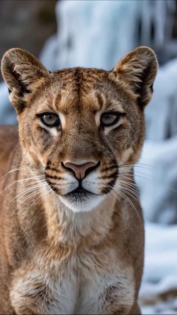 Левица в зимнем пейзаже #дикуюжизни #природа #лев