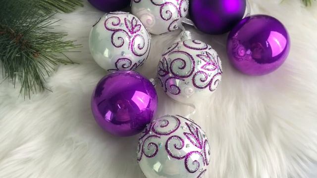 Елочное украшение - гирлянда ГРАЦИЯ, фиолетовая, 45 см, С1808-фиол