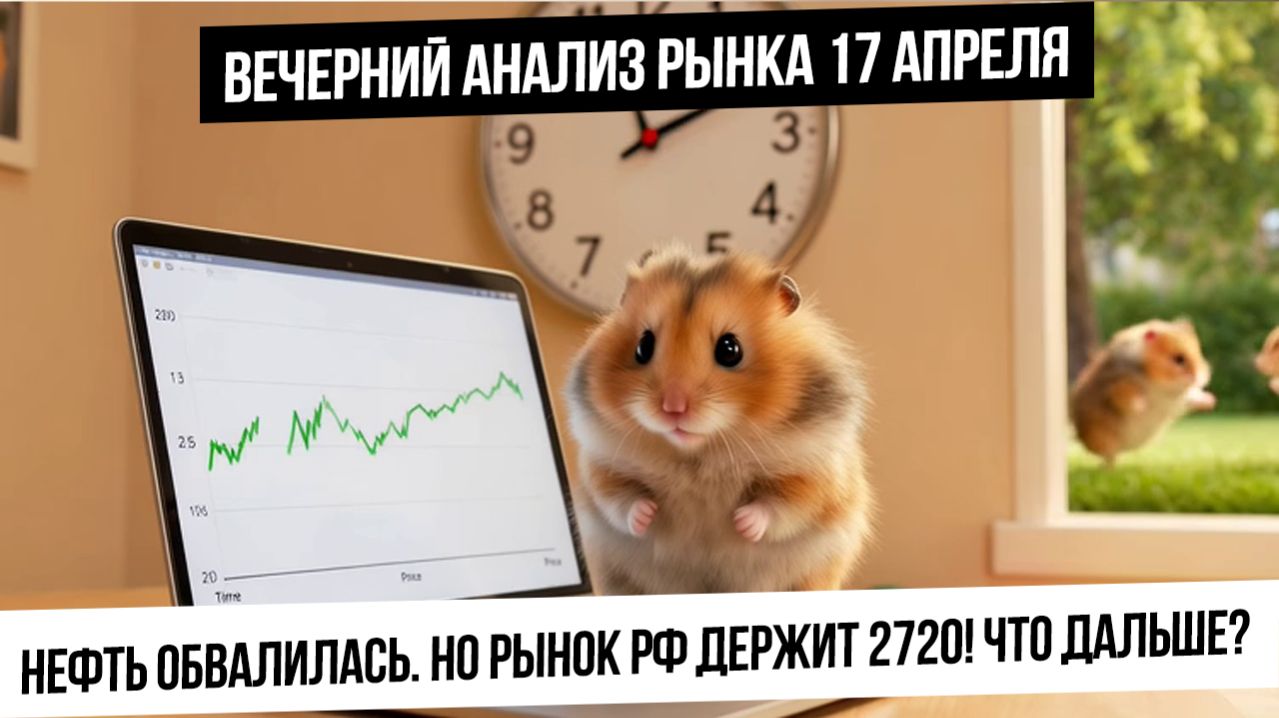 Вечерний анализ рынка 17 апреля. Мощное падение в нефти, индекс Мосбиржи держит 2720! Газ! Золото!