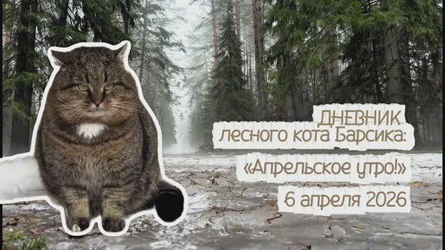 ДНЕВНИК лесного кота БАРСИКА «Апрельское утро!»  - 6.04.2026