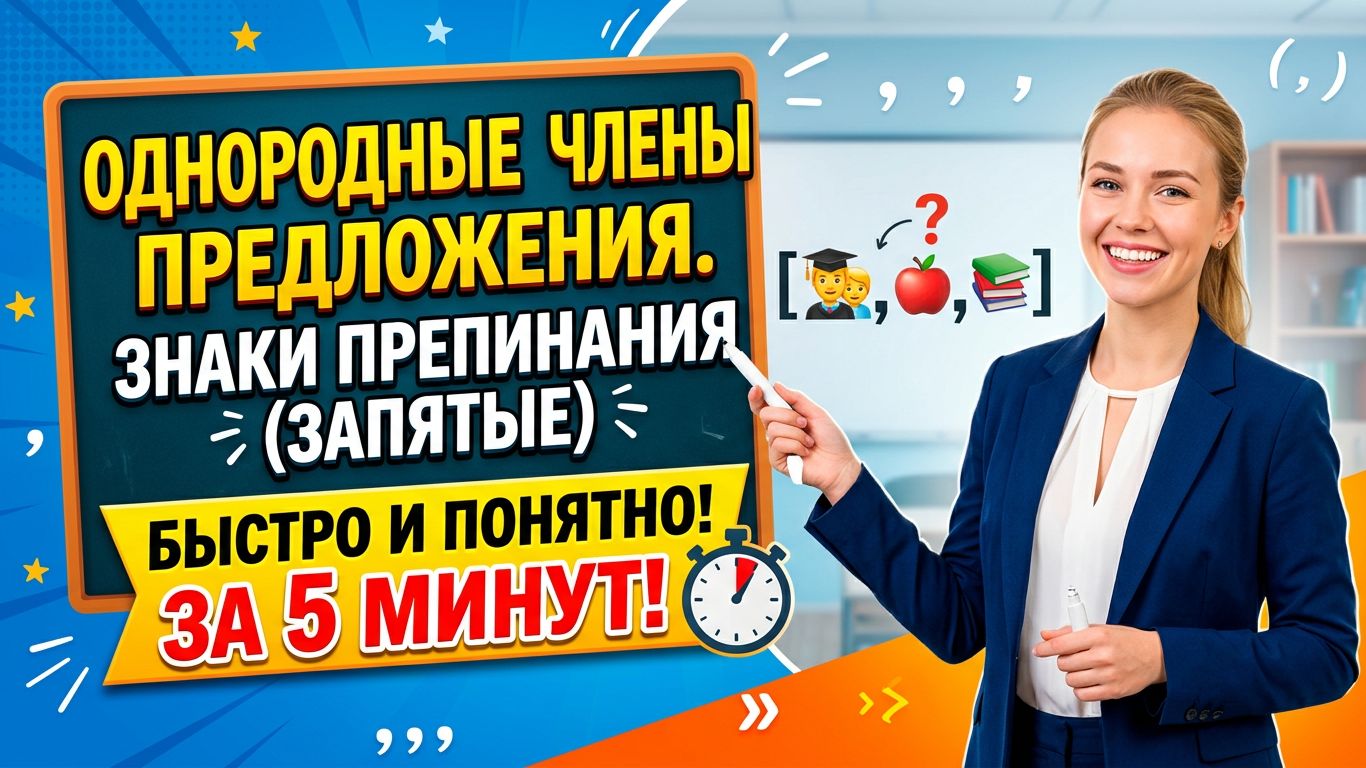 Однородные члены предложения. Знаки препинания при однородных членах