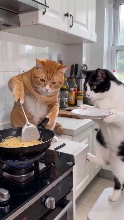 Коты готовят