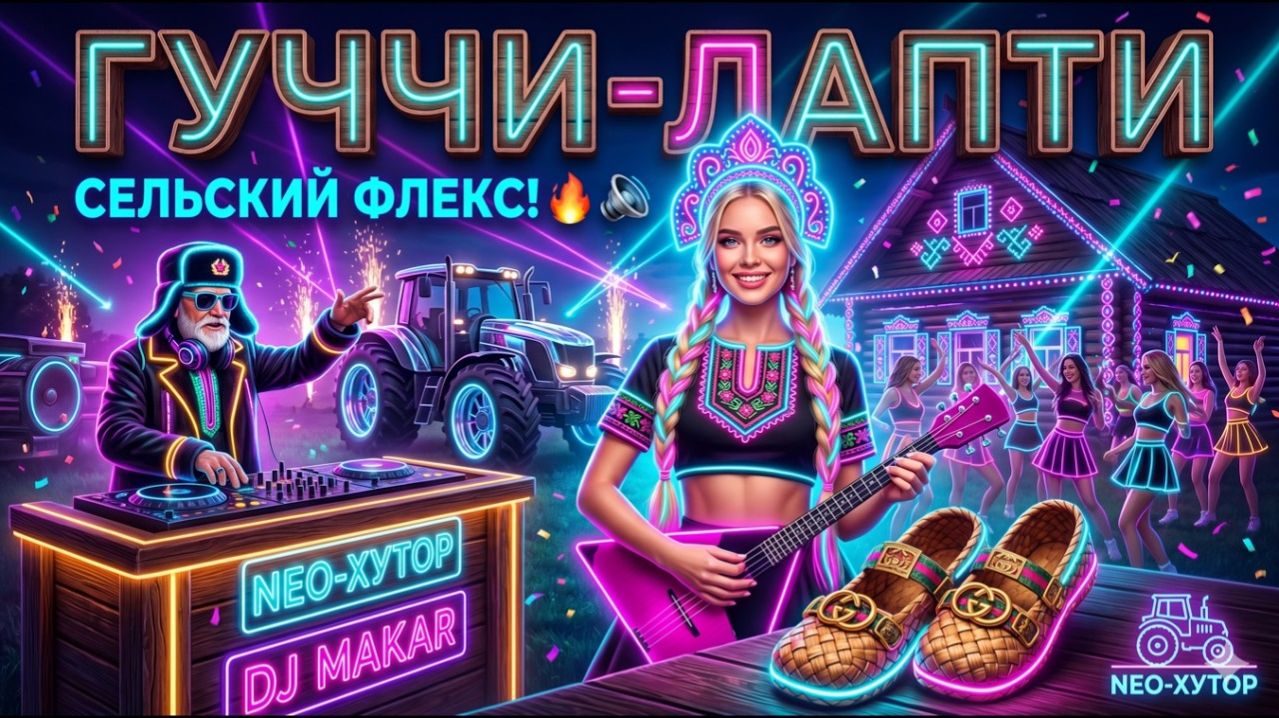 ДЕРЕВНЯ В ШОКЕ! Дед Макар и неоновый рейв  ГУЧЧИ-ЛАПТИ