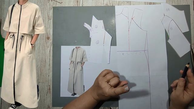 Моделирование. Платье с отлётной частью. Выкройка № 2033.