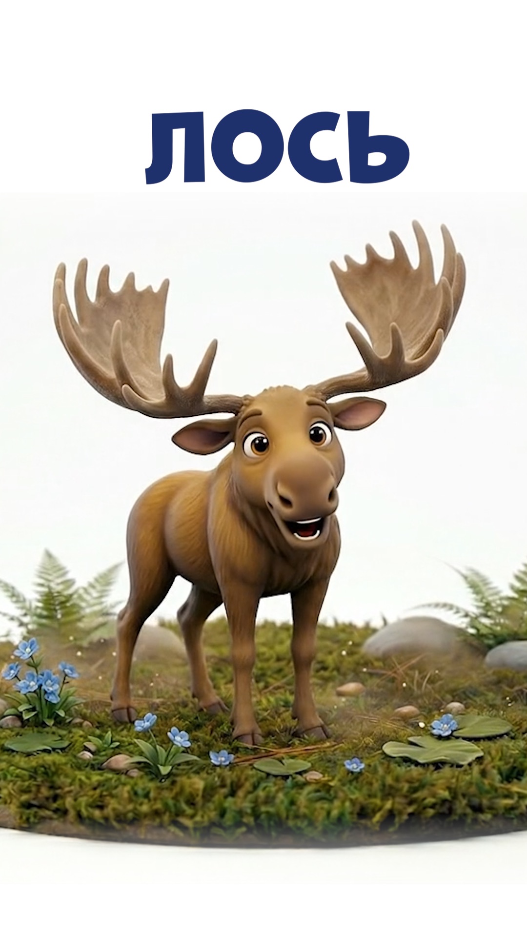 ЛОСЬ. Знакомимся с лесными животными. Видео для малышей.