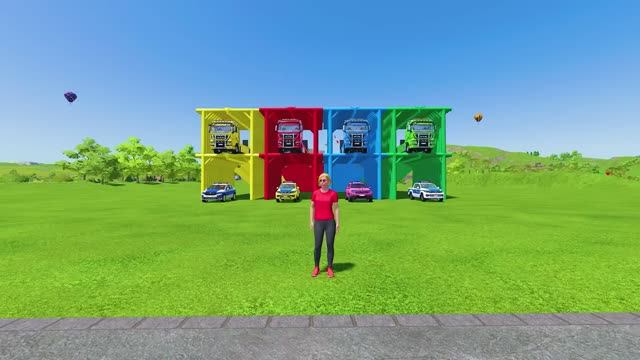 Машинки для детей полиция пожарные скорая помощь большие грузовики - синий трактор