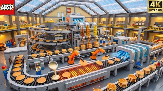 Я собрал автоматизированную конвейерную систему для производства блинов из LEGO